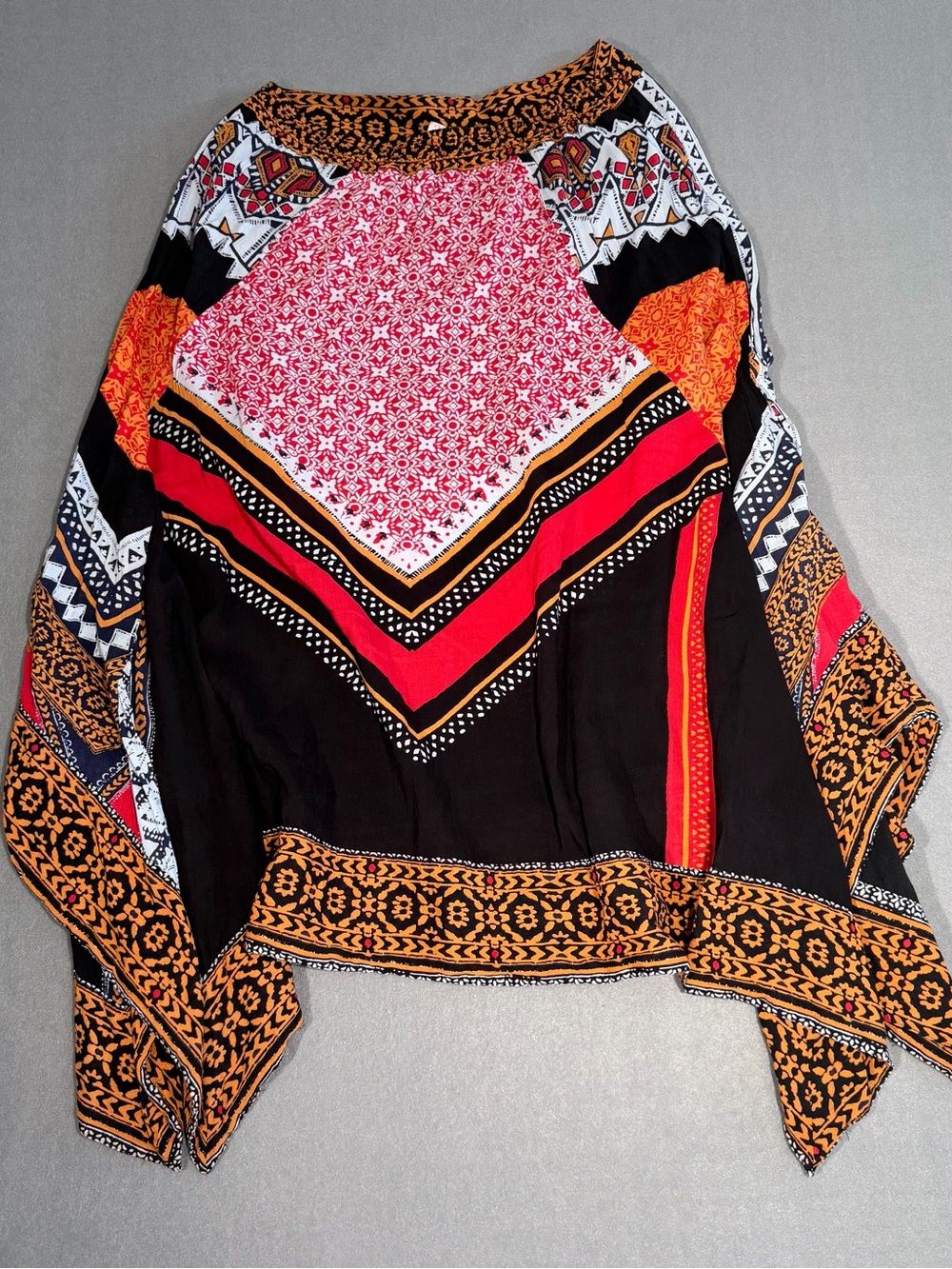 Free People Boho Tribal Print Asymmetrical Handkerchief Skirt S